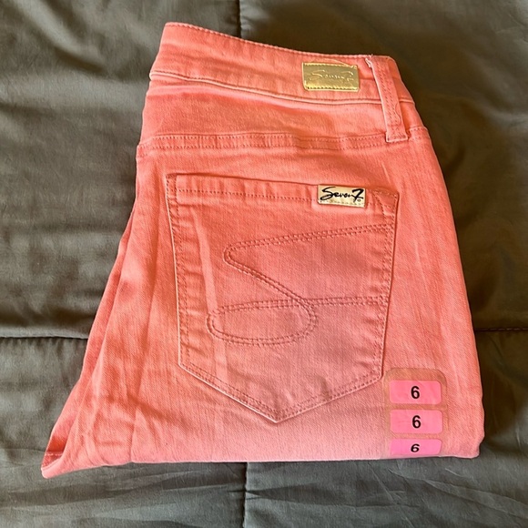 Seven7 Denim - Seven7 Mid Rise Ankle Skinny Jean Pink Size 6 NWOT
